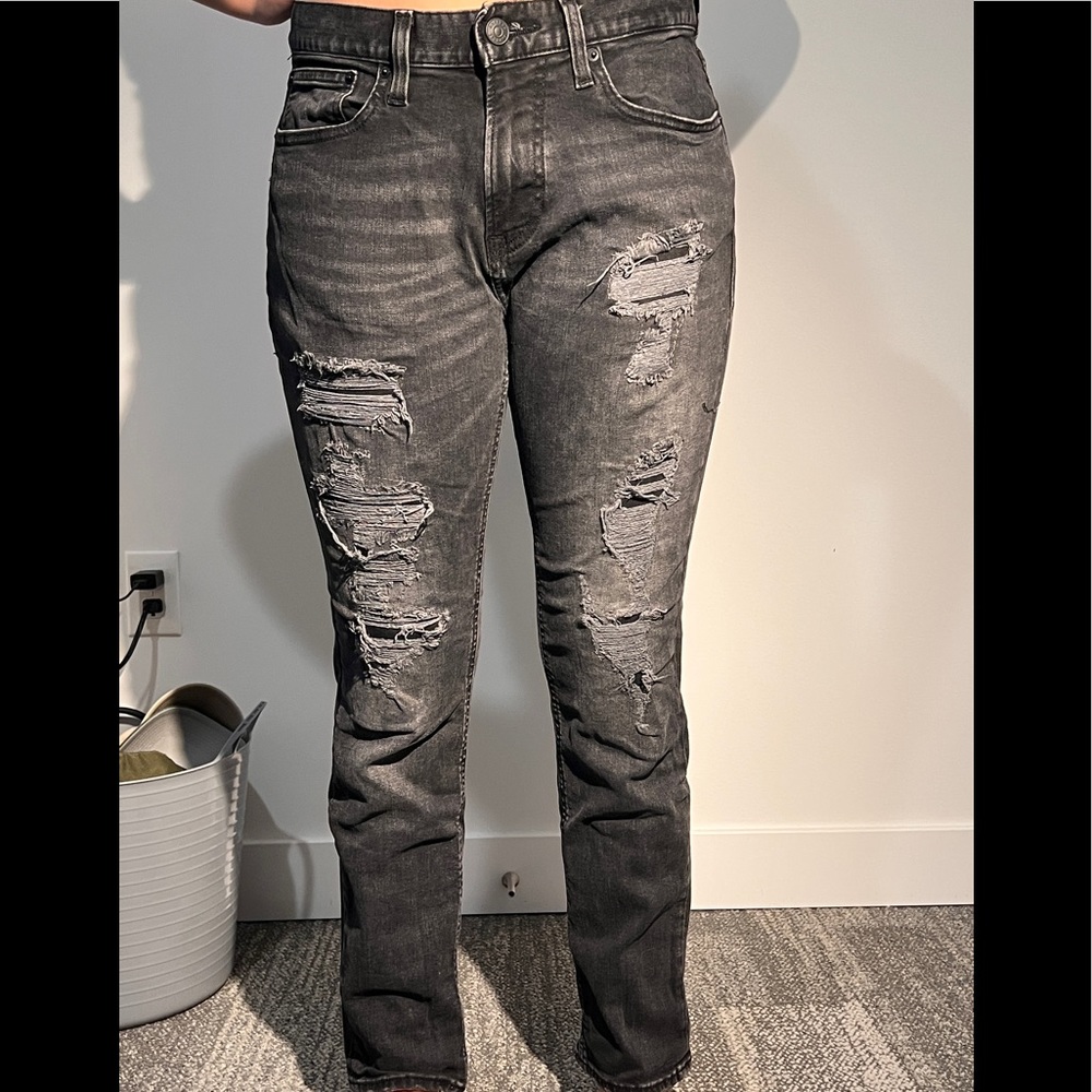 Black ripped Express jeans